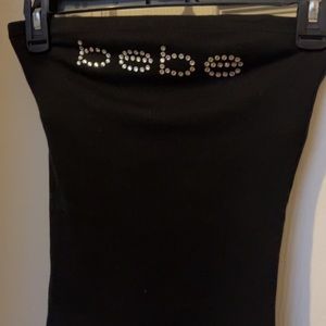 bebe slim fit tube top - black